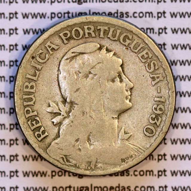 Cabo Verde, 1 Escudo 1930 alpaca, 1$00 Escudo alpaca 1930, Ex-Colónia de Cabo verde, (BC), World Coins Cape Verde KM 5