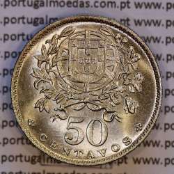 Portugal, Nickel brass coin of 50 Centavos 1961 of Portuguese Republic, (UNC), World Coins Portugal KM 577