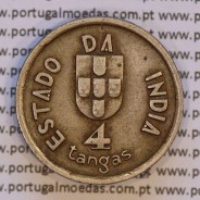 4 Tangas 1934 Cuproníquel Estado da India Portuguesa, (MBC+), World Coins India Portuguese KM 21
