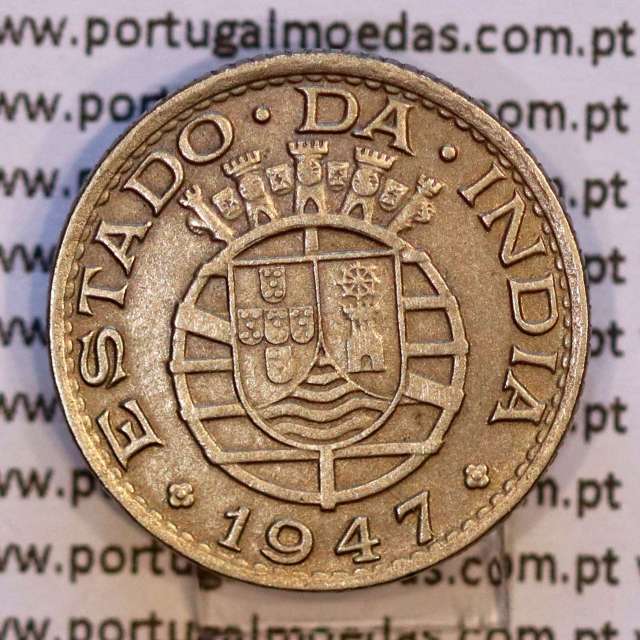 1/4 Rupia 1947 Cuproníquel Estado da Índia Portuguesa, Quarto de Rupia 1947 India, (MBC+), World Coins India Portuguese KM 25