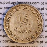 1/4 Rupia 1947 Cuproníquel Estado da Índia Portuguesa, Quarto de Rupia 1947 India, (MBC+), World Coins India Portuguese KM 25