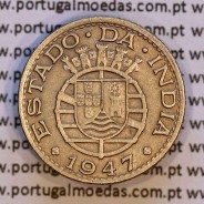 1/4 Rupia 1947 Cuproníquel Estado da Índia Portuguesa, Quarto de Rupia 1947 India, (MBC+), World Coins India Portuguese KM 25