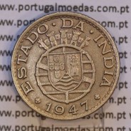 1/4 Rupia 1947 Cuproníquel Estado da Índia Portuguesa, Quarto de Rupia 1947 India, (MBC+), World Coins India Portuguese KM 25