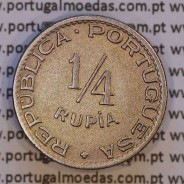 1/4 Rupia 1947 Cuproníquel Estado da Índia Portuguesa, Quarto de Rupia 1947 India, (MBC), World Coins India Portuguese KM 25
