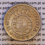 1/4 Rupia 1947 Cuproníquel Estado da Índia Portuguesa, Quarto de Rupia 1947 India, (MBC), World Coins India Portuguese KM 25