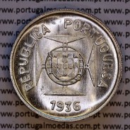 Índia 1/2 Rupia 1936 prata, Meia Rupia 1936 Estado da India Portuguesa, (Soberba), World Coins India Portuguese KM 23