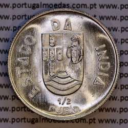 Índia 1/2 Rupia 1936 prata, Meia Rupia 1936 Estado da India Portuguesa, (Soberba), World Coins India Portuguese KM 23