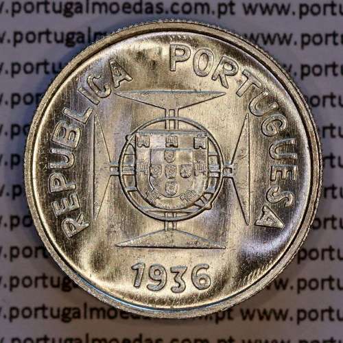 Índia 1/2 Rupia 1936 prata, Meia Rupia 1936 Estado da India Portuguesa, (Soberba), World Coins India Portuguese KM 23