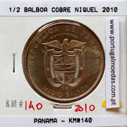 Panamá, 1/2 Balboa 2010 Cobre Níquel, Meio Balboa 2010, (Soberba), World Coins Panama KM 140