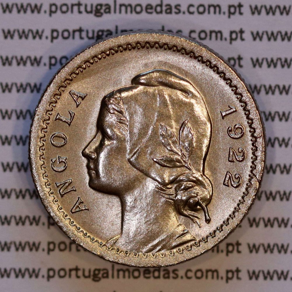 20 Centavos 1922 Cupro-Níquel de Angola, $20 vinte centavos 1922 Ex-Colónia Angola, (Bela/Soberba), World Coins Angola KM 64