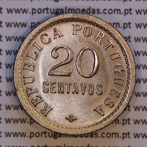 Angola, 20 Centavos 1922 Copper-nickel, $20 twenty centavos 1922 Former Colony portugues, (UNC), World Coins Angola KM 64