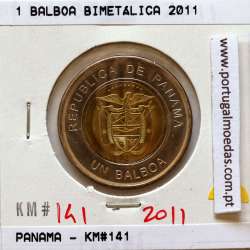 Panamá, 1 Balboa 2011 Bimetálica, Um Balboa 2011, (Soberba), World Coins Panama KM 141
