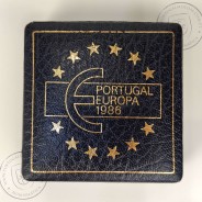 Portugal, Proof silver coin of 25$00 1986 PORTUGAL EUROPA C.E.E. in case, World Coins Portugal KM 635a