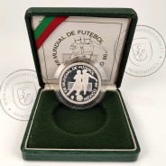 Portugal, silver proof coin of 100 Escudos 1986 MEXICO 86, case with silver coin of 100$00 1986 XIII Football World Cup, KM637a