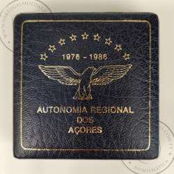 Proof, 100 Escudos 1986 X Aniversário da Autonomia Regional dos Açores, Estojo Proof e BNC,  World Coins KM 45a c