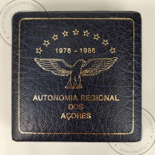 Proof, 100 Escudos 1986 X Aniversário da Autonomia Regional dos Açores, Estojo Proof e BNC,  World Coins KM 45a c
