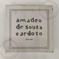 Proof 100 Escudos 1987 Amadeu Sousa Cardoso Prata, Estojo moeda prata Proof 100$00 1987 Amadeu Sousa Cardoso, Portugal KM 644a