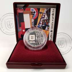 Proof 100 Escudos 1987 Amadeu Sousa Cardoso Prata, Estojo moeda prata Proof 100$00 1987 Amadeu Sousa Cardoso, Portugal KM 644a