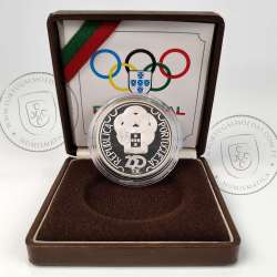 Proof 250 Escudos 1988 XXIV Jogos Olímpicos Seul, Estojo moeda prata Proof 250$00 1988 XXIV Jogos Olímpicos, Portugal KM 643a