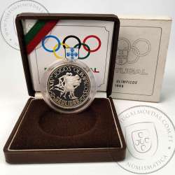 Portugal, Proof Silver coin of 250 Escudos 1988 of Olympic Games in Seoul, World Coins Portugal KM 643a