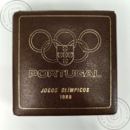 Proof 250 Escudos 1988 XXIV Jogos Olímpicos Seul, Estojo moeda prata Proof 250$00 1988 XXIV Jogos Olímpicos, Portugal KM 643a