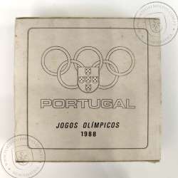 Proof 250 Escudos 1988 XXIV Jogos Olímpicos Seul, Estojo moeda prata Proof 250$00 1988 XXIV Jogos Olímpicos, Portugal KM 643a