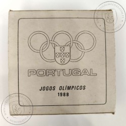 Proof 250 Escudos 1988 XXIV Jogos Olímpicos Seul, Estojo moeda prata Proof 250$00 1988 XXIV Jogos Olímpicos, Portugal KM 643a