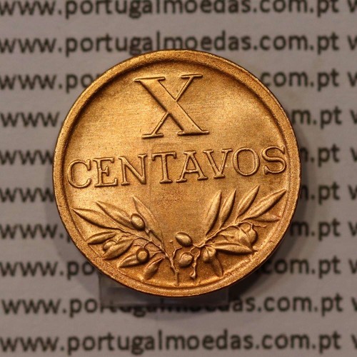 X centavos 1949 Bronze Republica Portuguesa, 10 centavos 1949 bronze, (Bela/Soberba), World Coins Portugal KM 583