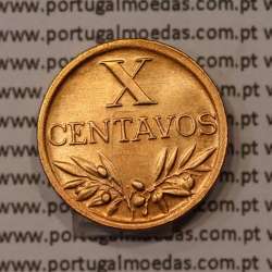 Portugal, 10 centavos 1949 Bronze Portuguese Republic, X centavos 1949 Bronze (UNC/XF), World Coins Portugal KM 583