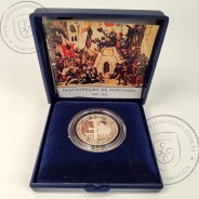 Proof 100 Escudos 1990 Restauração da Independência 1640 - 1990, prata, Estojo moeda prata Proof 100$00 1990, Portugal KM 651a