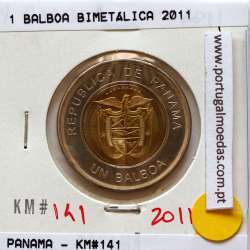 Panama, 1 Balboa 2011 Bimetallic, (UNC), One Balboa 2011, World Coins Panama KM 141