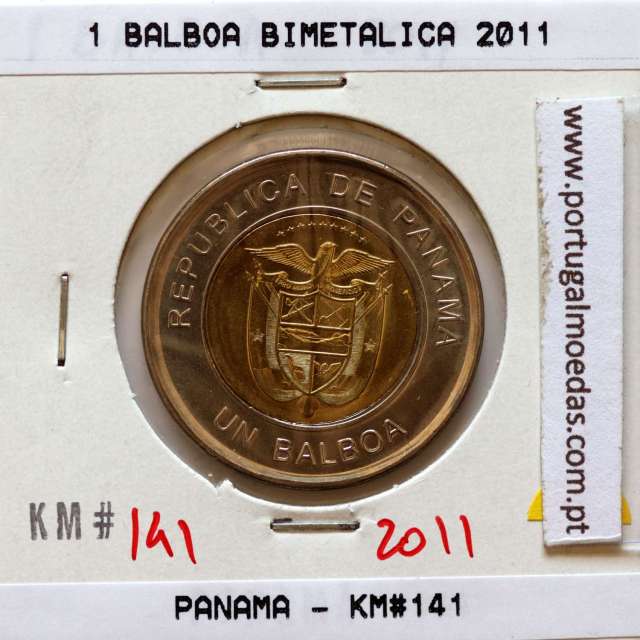 Panamá, 1 Balboa 2011 Bimetálica, Um Balboa 2011, (Soberba), World Coins Panama KM 141