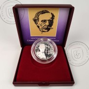 Proof 100 Escudos 1990 Camilo Castelo Branco 1825 - 1890, prata, Estojo moeda prata Proof 100$00 1990, Portugal KM 656a