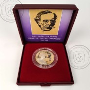 Proof 100 Escudos 1990 Camilo Castelo Branco 1825 - 1890, prata, Estojo moeda prata Proof 100$00 1990, Portugal KM 656a