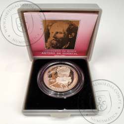 Portugal, Proof silver coin 100 Escudos 1991 Antero de Quental, 1891-1991 100th Anniversary Death of Poet, with Case, KM 664a