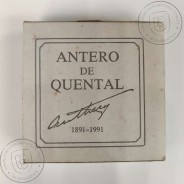 Proof 100 Escudos 1991 Antero de Quental 1842 - 1891 prata, Estojo moeda prata Proof 100$00 1991, Portugal KM 664a