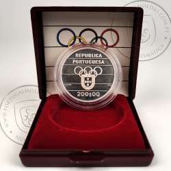 Portugal, Proof Silver coin of 200 Escudos 1992 of XXV Olympic Games in Barcelona, World Coins Portugal KM 662a