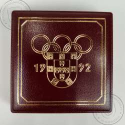 Proof 200 Escudos 1992 XXV Jogos Olímpicos, Estojo moeda prata Proof 200$00 1992 XXV Jogos Olímpicos Barcelona, Portugal KM 662a