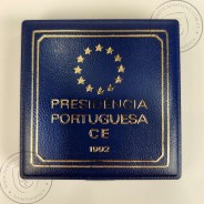 Portugal, Proof Silver coin of 200 Escudos 1992 of Portugal's Presidency of the European Community, World Coins Portugal KM 663a