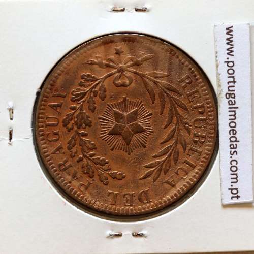 Paraguai, 4 Centésimos 1870 Bronze, (MBC+), World Coins Paraguay KM 4.1