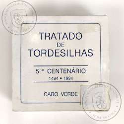 Cabo Verde, 1000 Escudos 1994 Tratado de Tordesilhas prata Proof, em estojo oficial INCM, World Coins Cape Verde KM 26a