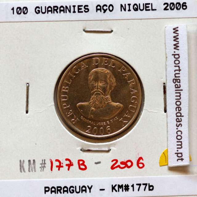 Paraguai, 100 Guaranies 2006 Aço Níquel, (Soberba), World Coins Paraguay KM 177b