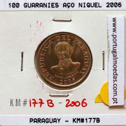 Paraguai, 100 Guaranies 2006 Aço Níquel, (Soberba), World Coins Paraguay KM 177b