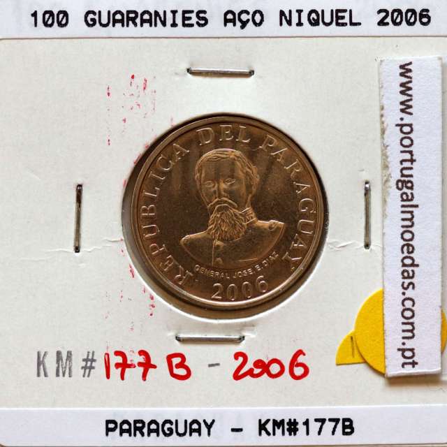 Paraguay, 100 Guaranies 2006 Nickel Steel, (UNC), World Coins Paraguay KM 177b