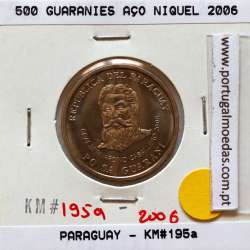 Paraguai, 500 Guaranies 2006 Aço Níquel, (Soberba), World Coins Paraguay KM 195a