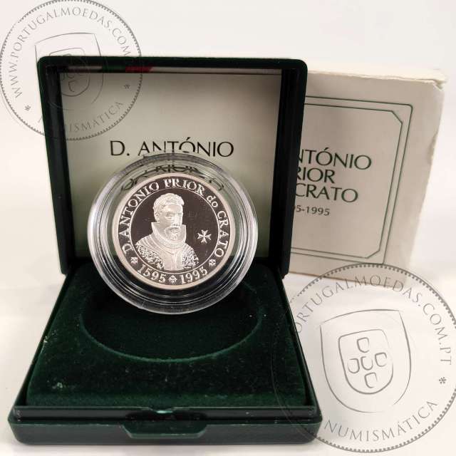 Portugal, Proof silver coin 100 Escudos 1995 D. António, Prior of Crato, 1595-1995 4th centenary of death, with Case, KM680a