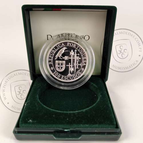 Portugal, Proof silver coin 100 Escudos 1995 D. António, Prior of Crato, 1595-1995 4th centenary of death, with Case, KM680a
