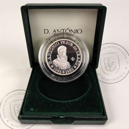 Portugal, Proof silver coin 100 Escudos 1995 D. António, Prior of Crato, 1595-1995 4th centenary of death, with Case, KM680a