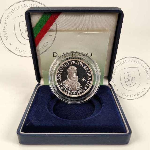 Portugal, Proof silver coin 100 Escudos 1995 D. António, Prior of Crato, 1595-1995 4th centenary of death, with Case, KM 680a
