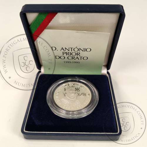 Portugal, Proof silver coin 100 Escudos 1995 D. António, Prior of Crato, 1595-1995 4th centenary of death, with Case, KM 680a